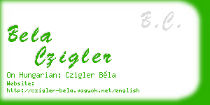 bela czigler business card